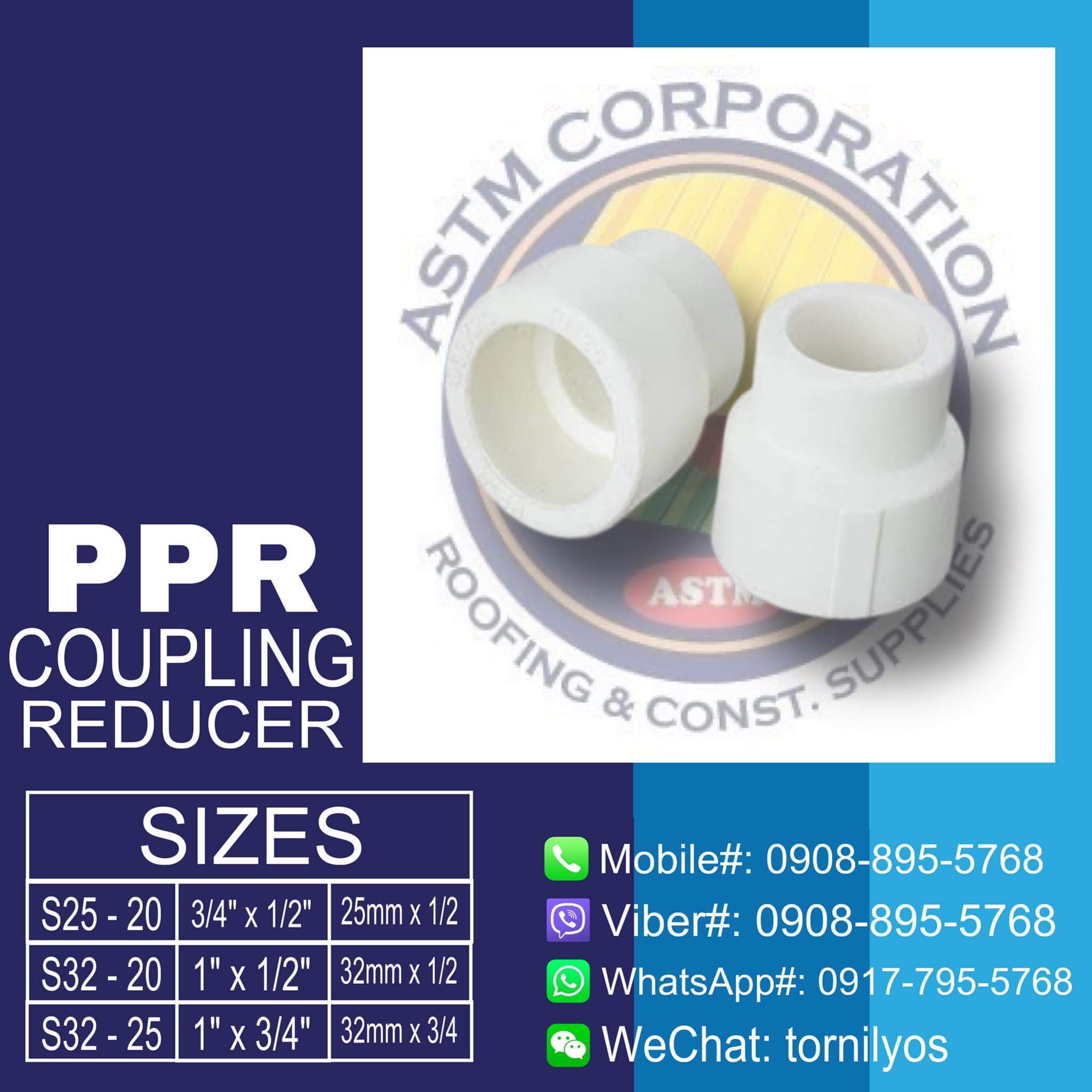 PPRPN20 COUPLING REDUCER 32X20 WHITE LAMCO